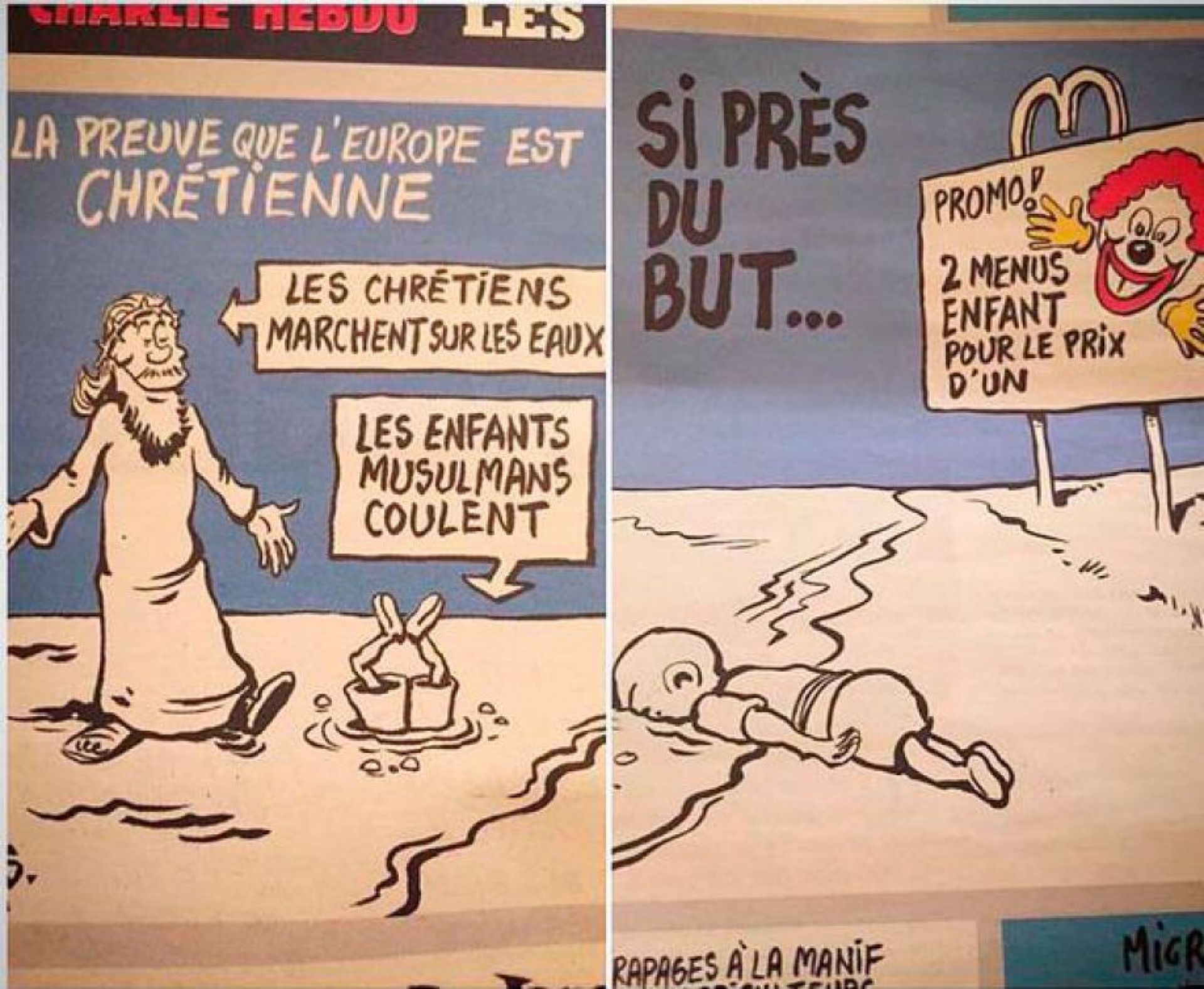 Сharlie Hebdo суриялик чўкиб ўлган болачага карикатура чизди